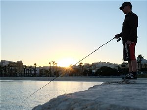 Der fiskes efter multer i Marsaxlokk på Malta.